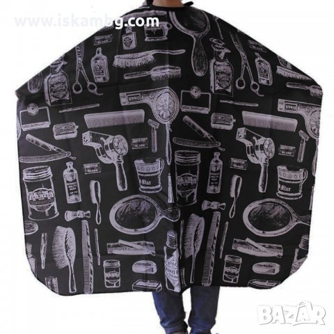 Престилка за подстригване, пелерина за подстригване - ЧЕРЕН ПРИНТ - КОД 3209, снимка 12 - Фризьорски принадлежности - 33570405