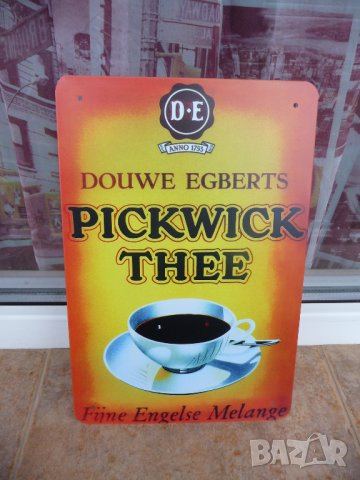 Метална табела кафе Douwe Egberts Pickwick Thee чай кафе реклама, снимка 1 - Рекламни табели - 43106772