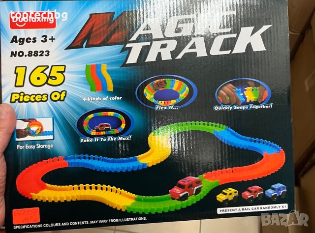 Светеща писта Magic Tracks, Състезателна количка, 165 части, Многоцветна, снимка 5 - Коли, камиони, мотори, писти - 43353529