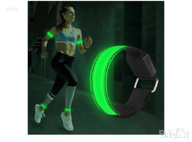 LED лента за ръка USB акумулаторна лента за бягане нощна безопасност бягане велосипедна екипировка, снимка 2 - Друга електроника - 52719943