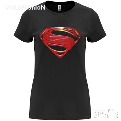 Нова дамска тениска SuperGirl в черен цвят , снимка 1 - Тениски - 43956407