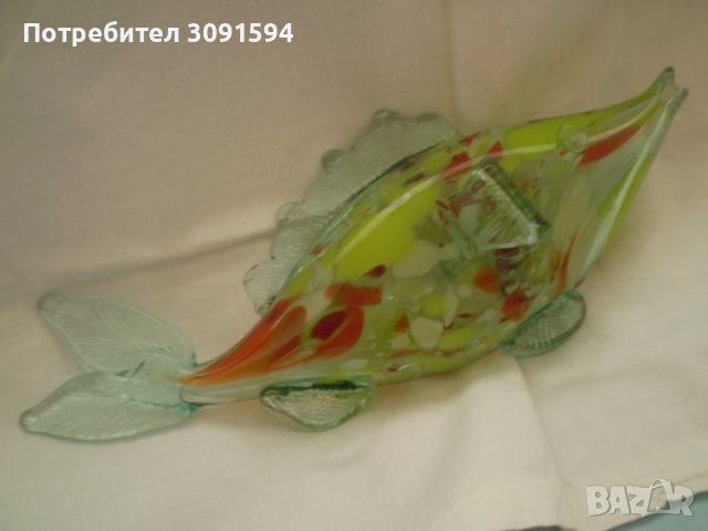 Стара фигура на риба многоцветно стъкло, снимка 8 - Антикварни и старинни предмети - 36913273