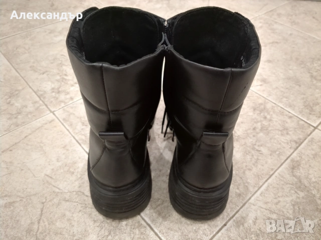 Боти Marco Tozzi черен цвят 39 номер естествена кожа, снимка 2 - Дамски боти - 53345227