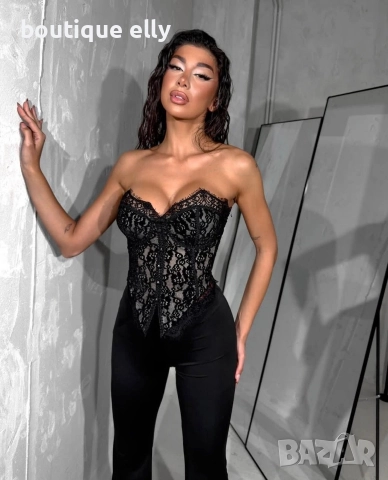 дамско бюстие в бяло и черно, снимка 2 - Корсети, бюстиета, топове - 52979286