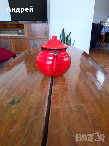 Стар емайлиран чайник #26, снимка 2 - Антикварни и старинни предмети - 33133638
