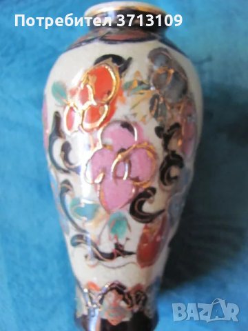Порцеланова ваза SATSUMA, ръчно рисувана ,маркирана, снимка 3 - Антикварни и старинни предмети - 48652795