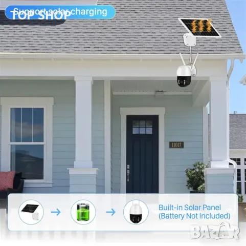 Безжична акумулаторна соларна камера SZSINOCAM WiFi 3MP , снимка 2 - HD камери - 48474848
