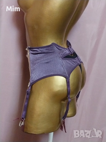 M/L Колан с жартиери за чорапи в лилаво с бяла дантела , снимка 3 - Бельо - 52598829