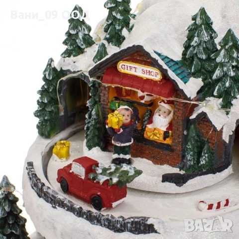 Музикална коледна сцена със светлина и движение, снимка 3 - Декорация за дома - 52303763