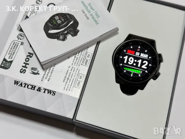 Смарт часовник GT66 TWS 2 в 1 със Слушалки, снимка 2 - Мъжки - 49350086