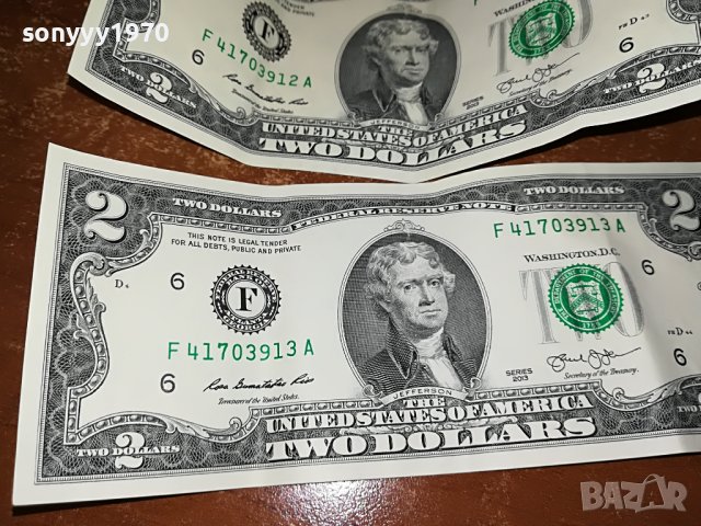 2 ДОЛАРА 3 БАНКНОТИ ЗА 65ЛВ 1505221756, снимка 6 - Нумизматика и бонистика - 36768524