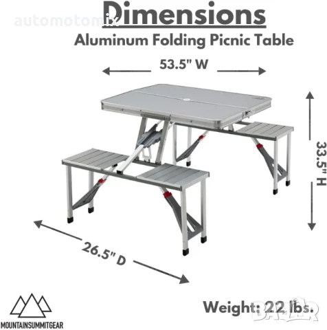 Сгъваема маса с 4 столчета за къмпинг,Алуминиева - 2947, снимка 2 - Аксесоари и консумативи - 50805186
