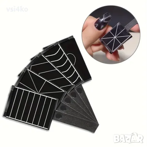 Комплект магнитни шаблони маникюр и педикюр, снимка 6 - Продукти за маникюр - 47582252