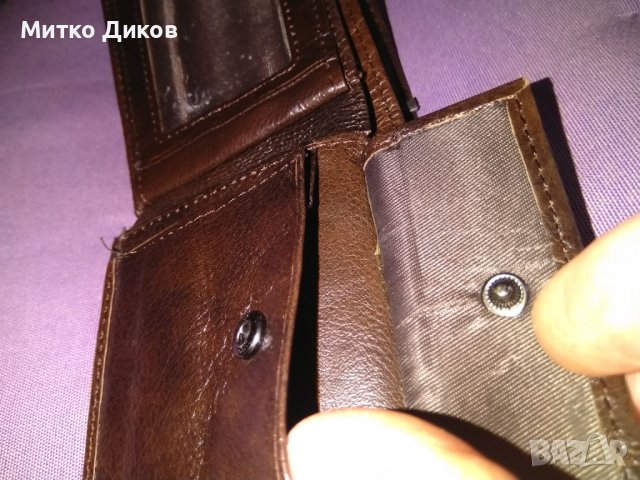 Майкелан портфейл естествена кожа вътрешен цип 115х90мм, снимка 6 - Портфейли, портмонета - 37628212