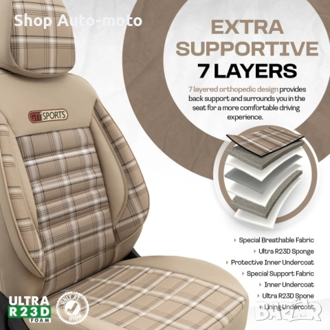 К-т Луксозна Тапицерия Automat-OTOM, Текстил с еко кожа, TORO Design – Бежова с бежов шев, снимка 9 - Аксесоари и консумативи - 52792814