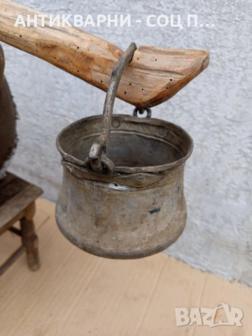 Комплект Соц Стара Ръчно Ковани Малки Медни Менчета С Кобилица. Номер 521., снимка 3 - Антикварни и старинни предмети - 53224988