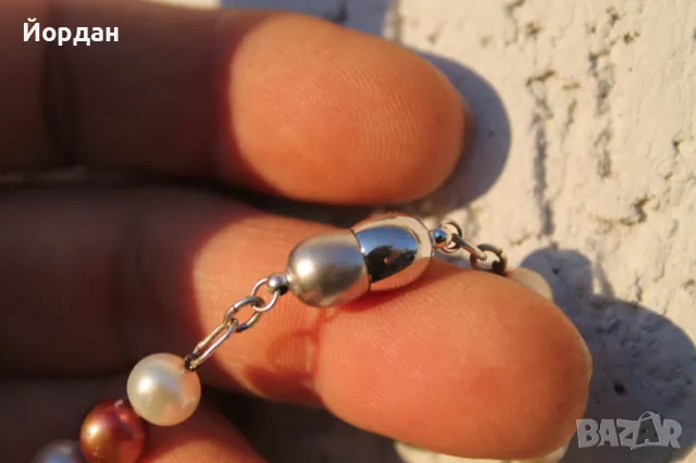 Огърлица с естествени перли, снимка 6 - Колиета, медальони, синджири - 48882696