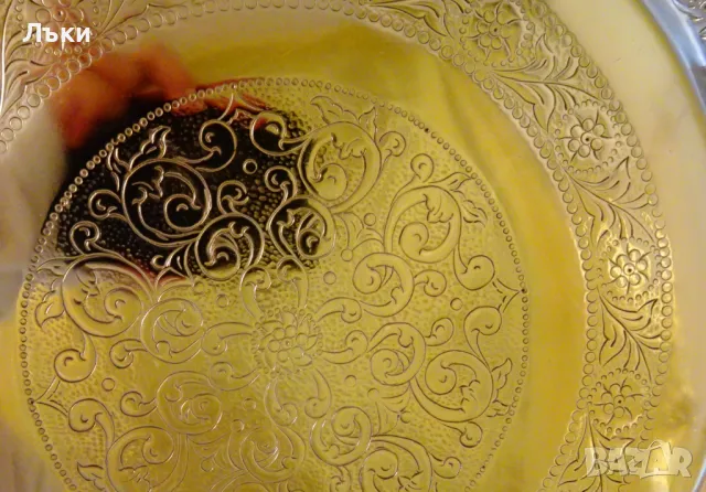 Бронзов поднос,плато с чудни цветя,орнаменти. , снимка 4 - Антикварни и старинни предмети - 47293662