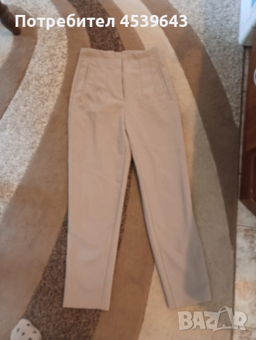 Елегантен дамски панталон на ZARA в бежов цвят, снимка 6 - Панталони - 52860460