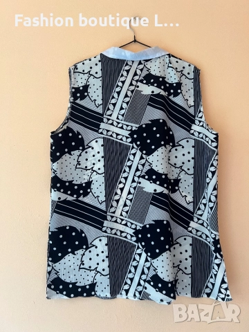 Риза без ръкави с копченца отпред с уникален геометричен десен 52 размер 🖤🤍🖤🤍🖤, снимка 7 - Ризи - 51921303