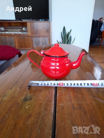 Стар емайлиран чайник #26, снимка 3 - Антикварни и старинни предмети - 33133638