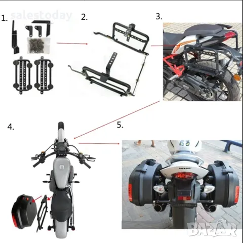 Куфари за мотор, 2бр Странични дисаги в комплект, 2*20л., снимка 2 - Аксесоари и консумативи - 50265363