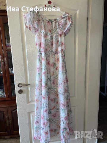 Разкошна нова  лятна елегантна дълга рокля фрорален нежен десен романтична нежна Mohito , снимка 5 - Рокли - 40518074