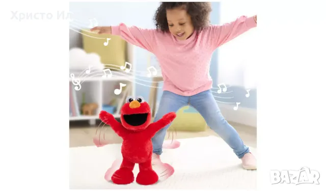 Интерактивна Плюшена играчка Елмо Улица Сезам танцува пляска пее, снимка 2 - Плюшени играчки - 48565145