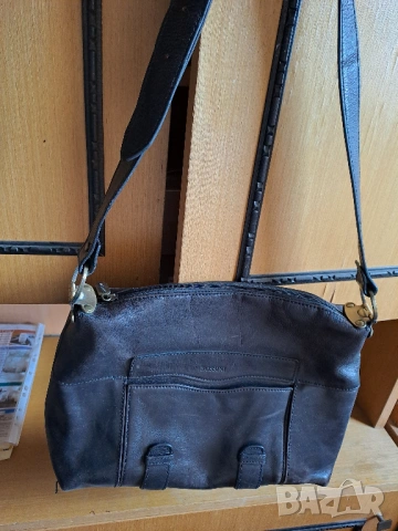 Дамска кожена чанта Rossini черна