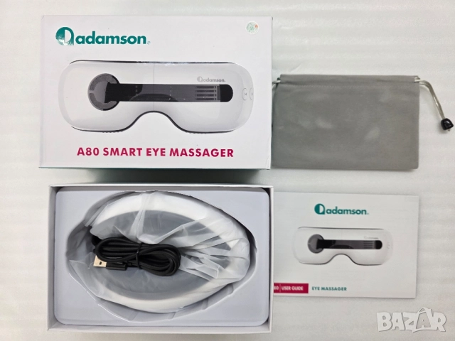Интелигентен масажор за очи с термо- и криотерапия, Adamson A80, снимка 12 - Масажори - 52503028