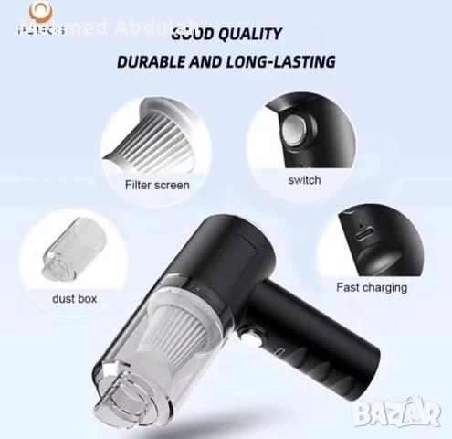 Безжична мощна мини прахосмукачка, снимка 2 - Прахосмукачки - 52393371