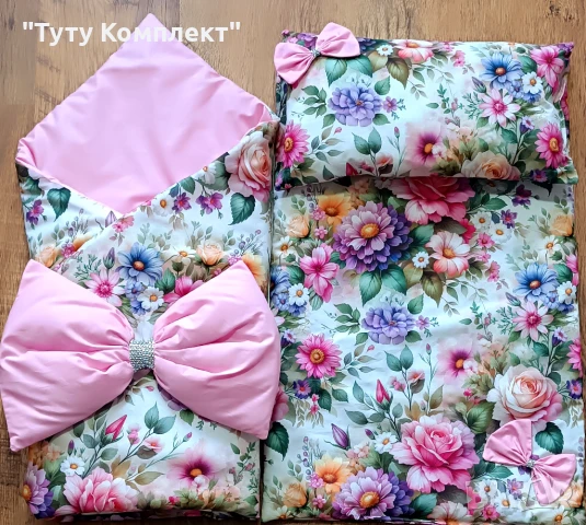 Комплект от памучно портбебе ( одеяло, чувалче),подложка с възглавница, снимка 5 - Спално бельо и завивки - 37954287