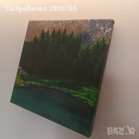 Картина акрил върху платно 25/25см , снимка 5 - Картини - 47804905