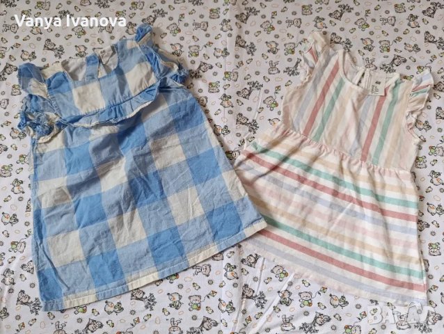 Лот от 2 роклички на h&m 74 размер, снимка 2 - Бебешки рокли - 49243605