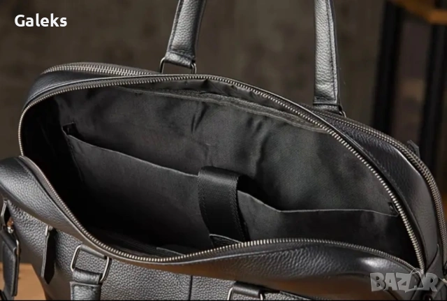 Мъжка изискана бизнес чанта за лаптоп15”/Луксозна и селективна, черна естест. кожа!, снимка 15 - Чанти - 53118028
