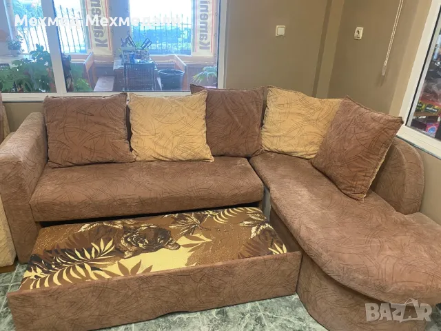 Ъгъл диван и два броя фотьоли , снимка 2 - Дивани и мека мебел - 47751237