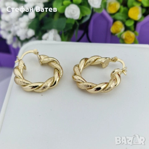 Обици „Twist Shine Mini“ – медицинска стомана с 18К позлата