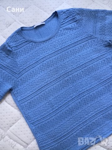 Синя блуза с къс ръкав, снимка 3 - Туники - 42958330