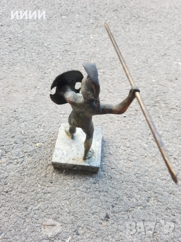 Бронзова пластика статуетка Ахил, снимка 3 - Антикварни и старинни предмети - 53277011