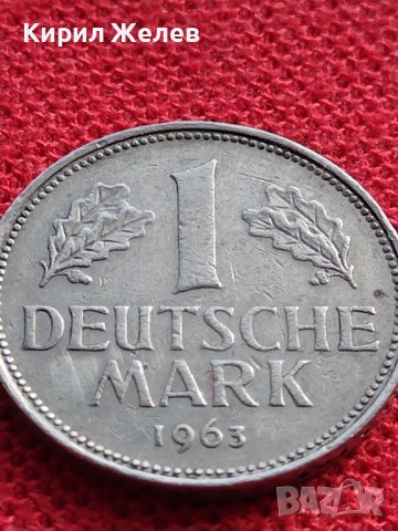 КОЛЕКЦИОНЕРСКА МОНЕТА 1 Дойче марка 1963г. МНОГО РЯДКА ГОДИНА ЗА ЦЕНИТЕЛИ 35929, снимка 5 - Нумизматика и бонистика - 39346317