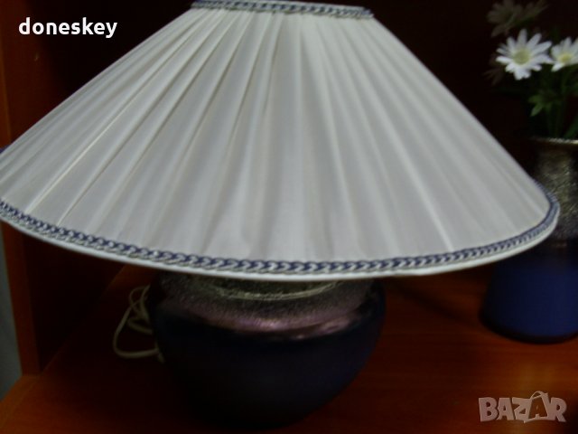 Керамична лампа със сенник - зимна серия, снимка 3 - Декорация за дома - 32502137
