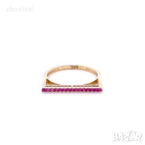 Златен дамски пръстен 1,74гр. размер:55 14кр. проба:585 модел:20217-3