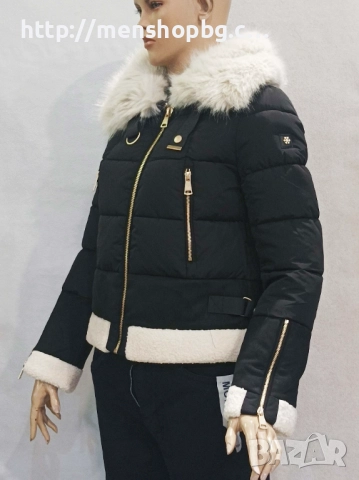 Късо дамско зимно яке - черно, снимка 1