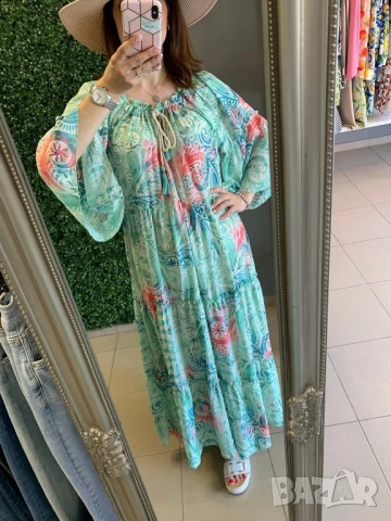 дълга копринена рокля , снимка 2 - Рокли - 50876275