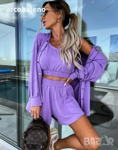 Дамски ежедневен ваканционен комплект от три части INS, 6цвята , снимка 5 - Комплекти - 49863393