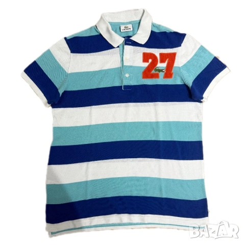Мъжка тениска с яка Lacoste 27 | L размер, снимка 3 - Тениски - 53604274