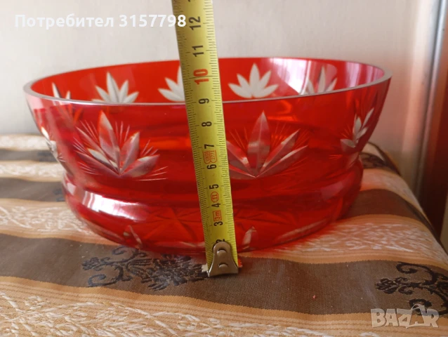 Кристална купа тип бохемия, снимка 4 - Антикварни и старинни предмети - 50739304