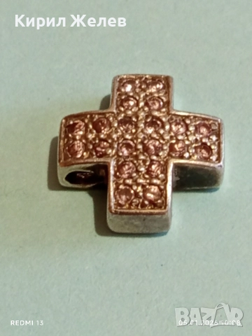 Сребърен кръст JOOP! с инкрустирани кристали Розов Турмалин ювелирна изработка 52817, снимка 4 - Колиета, медальони, синджири - 52982952