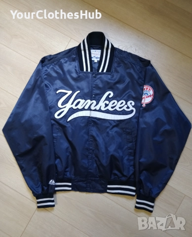 Majestic Athletic Vintage 90s Mickey Mantle MLB NY Yankees S size Бомбър тънко яке