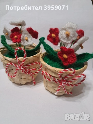 Ръчно-изработени мартеници (Баба Марта), снимка 11 - Декорация за дома - 53499748